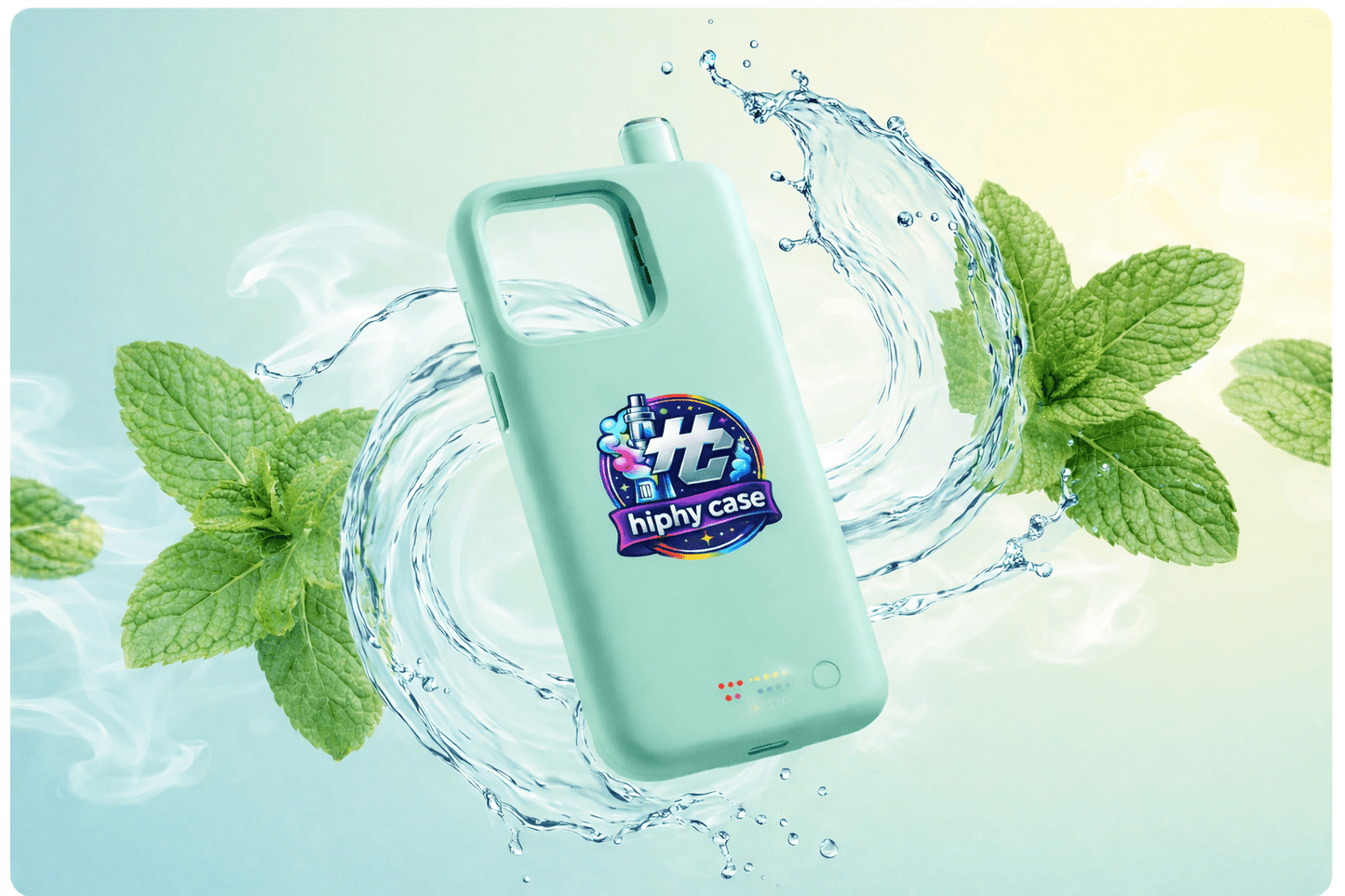 Hiphy Case Miami Mint vape phone case with cool mint flavor and rechargeable design
